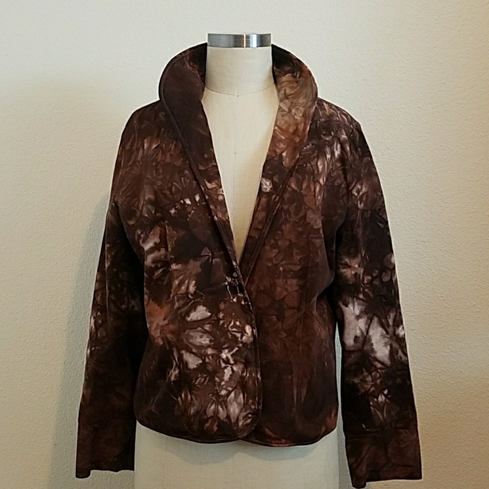 Sylvia Heisel Brown European Designer Open Blazer